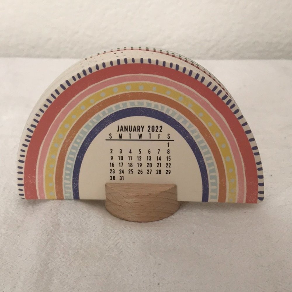 Small Rainbow-shaped 2022 Desk Calendar